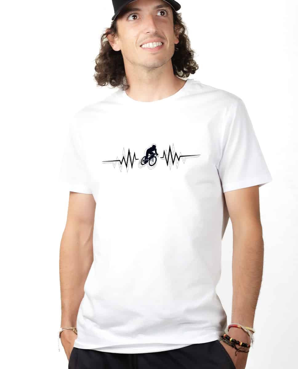 T-SHIRT HOMME : cycliste battements de coeur – Image 2