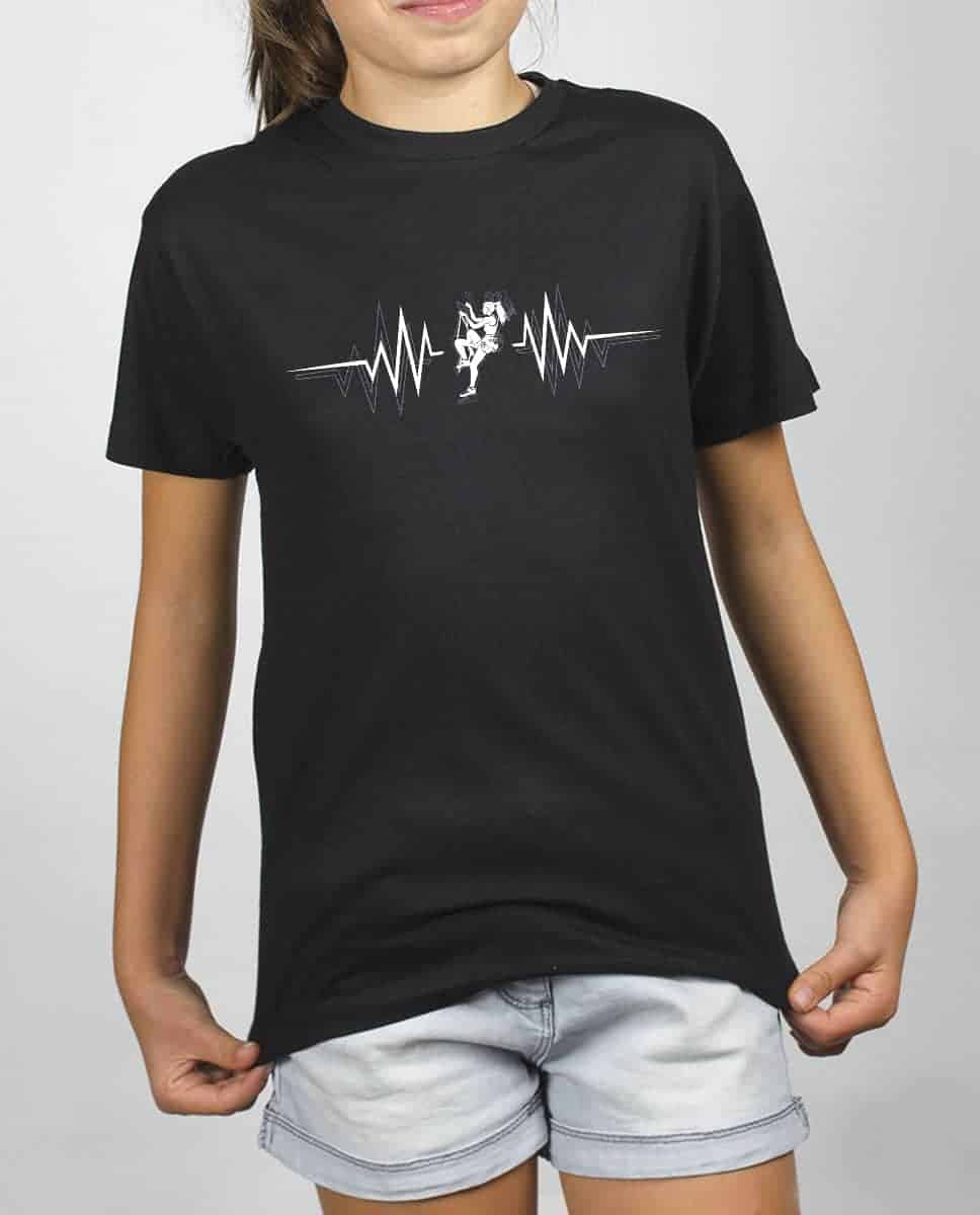 T SHIRT ENFANT : GRIMPEUR ESCALADE BATTEMENTS DE COEUR – Image 3