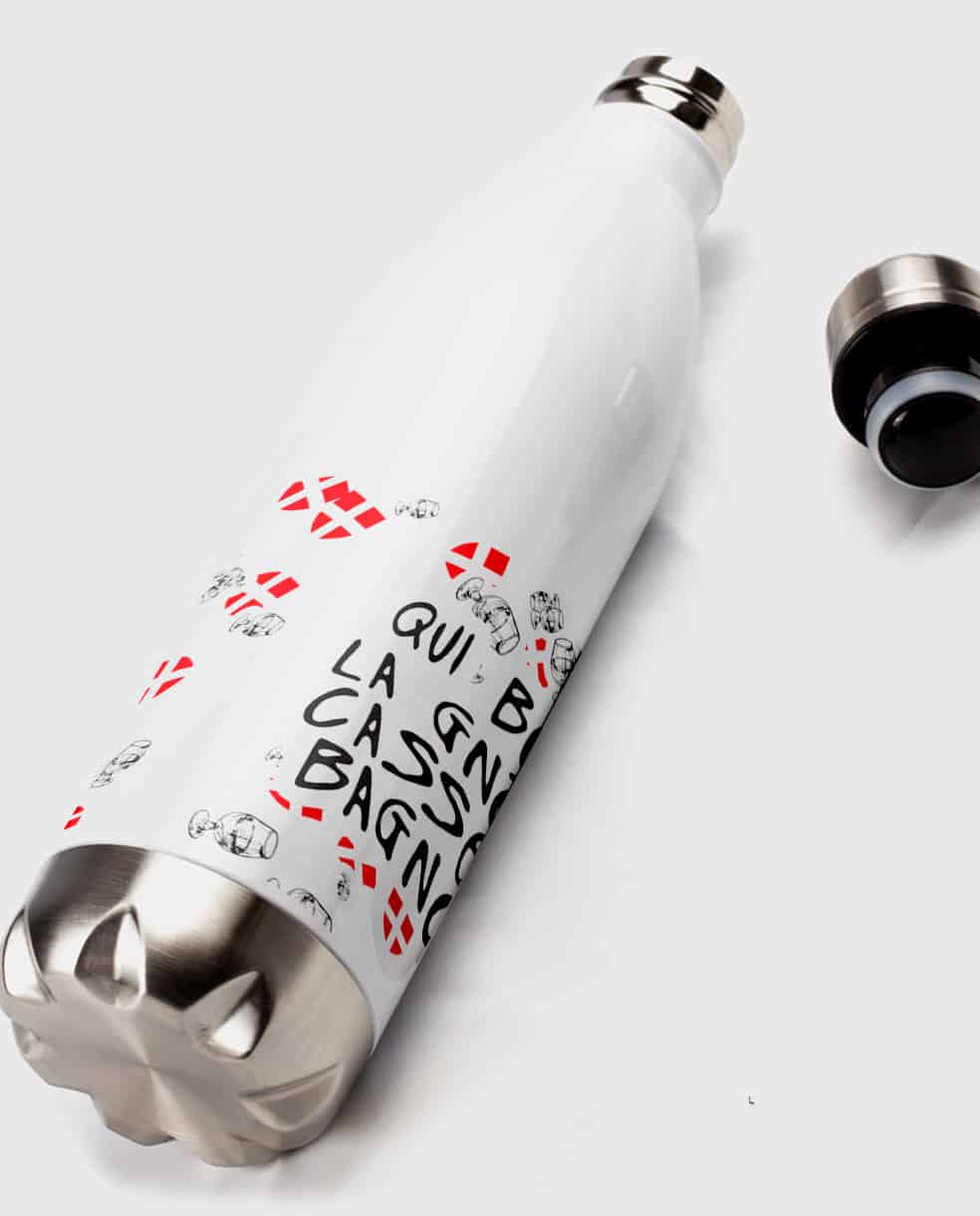 Bouteille gourde isotherme : QUI BOIT LA GNOLE CASSE LA BAGNOLE – Image 3