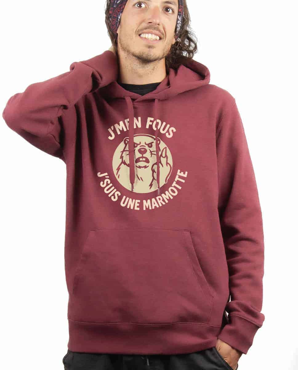 SWEAT HOMME : J'men fous j'suis une marmotte ! – Image 2