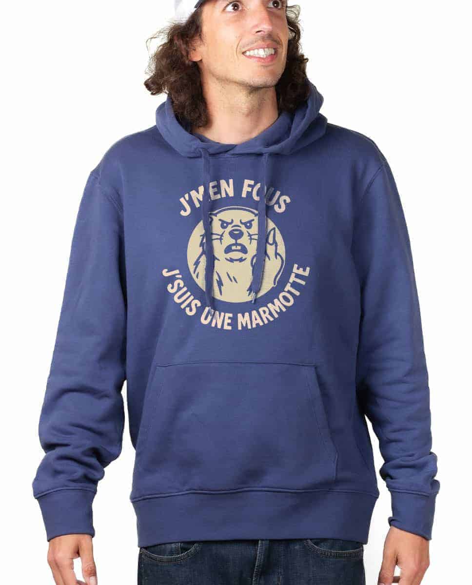 SWEAT HOMME : J'men fous j'suis une marmotte ! – Image 3