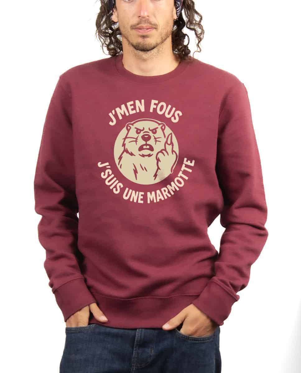 PULL HOMME : J'men fous j'suis une marmotte ! – Image 3