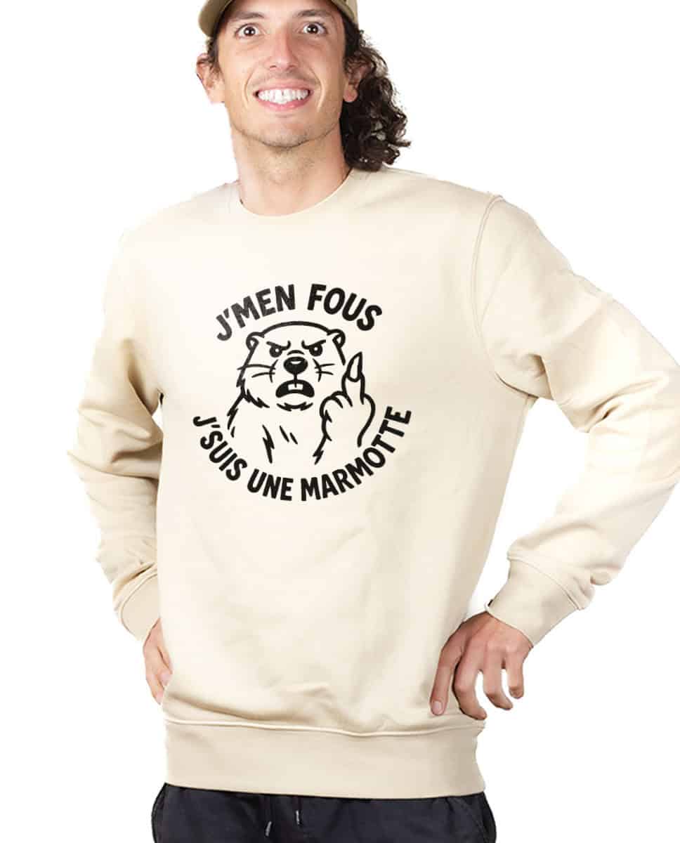 PULL HOMME : J'men fous j'suis une marmotte ! – Image 2