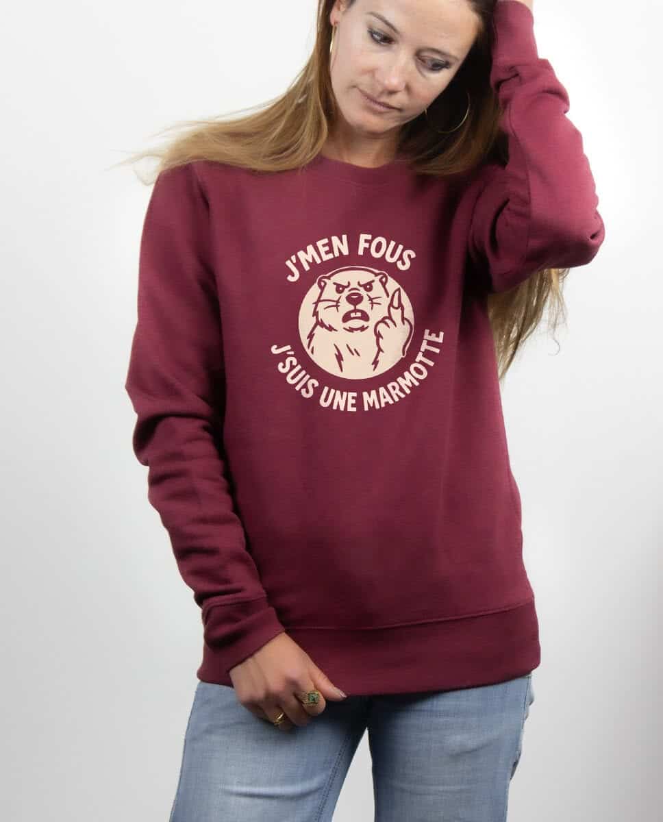 PULL FEMME : J'men fous j'suis une marmotte ! – Image 5