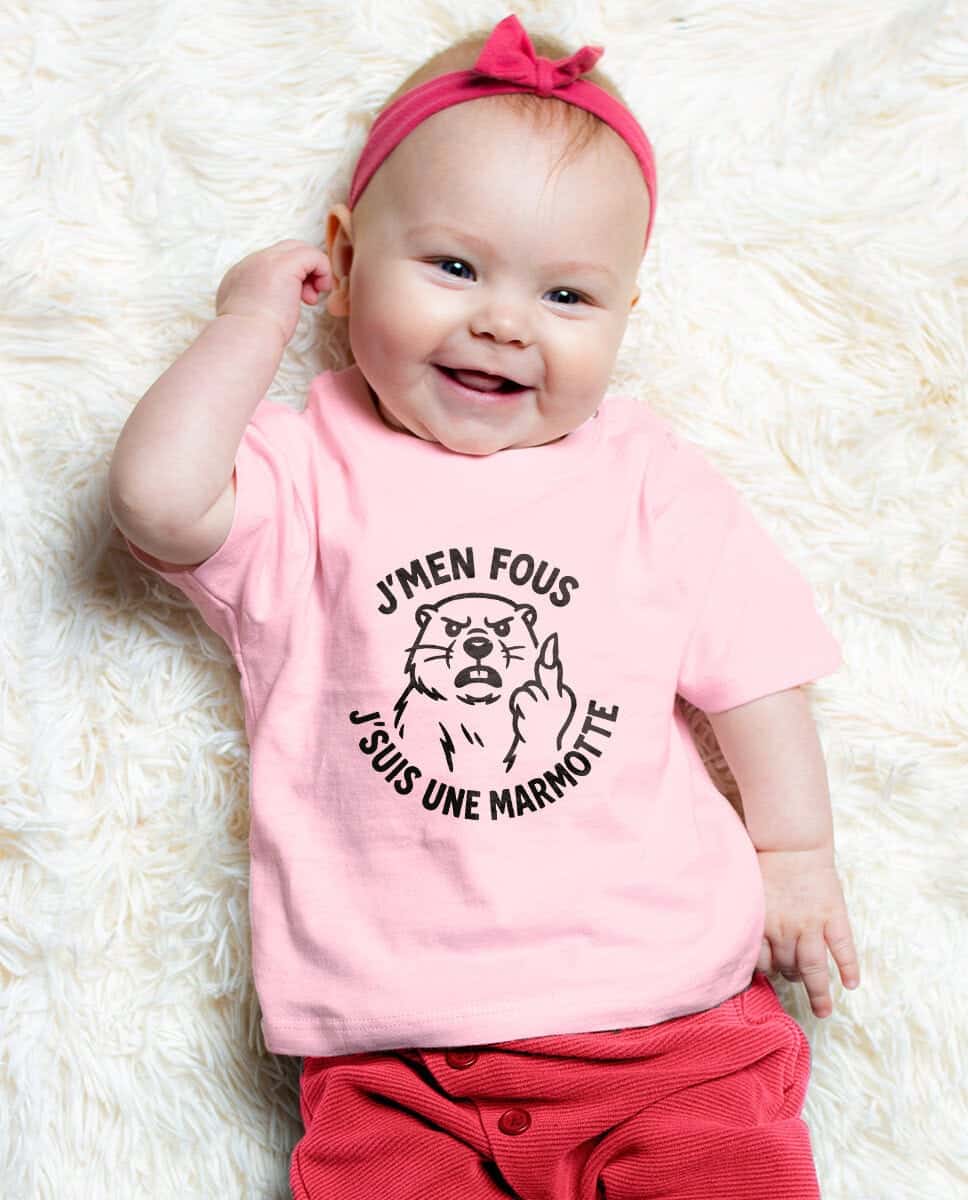 T SHIRT BEBE : J'men fous j'suis une marmotte ! – Image 2