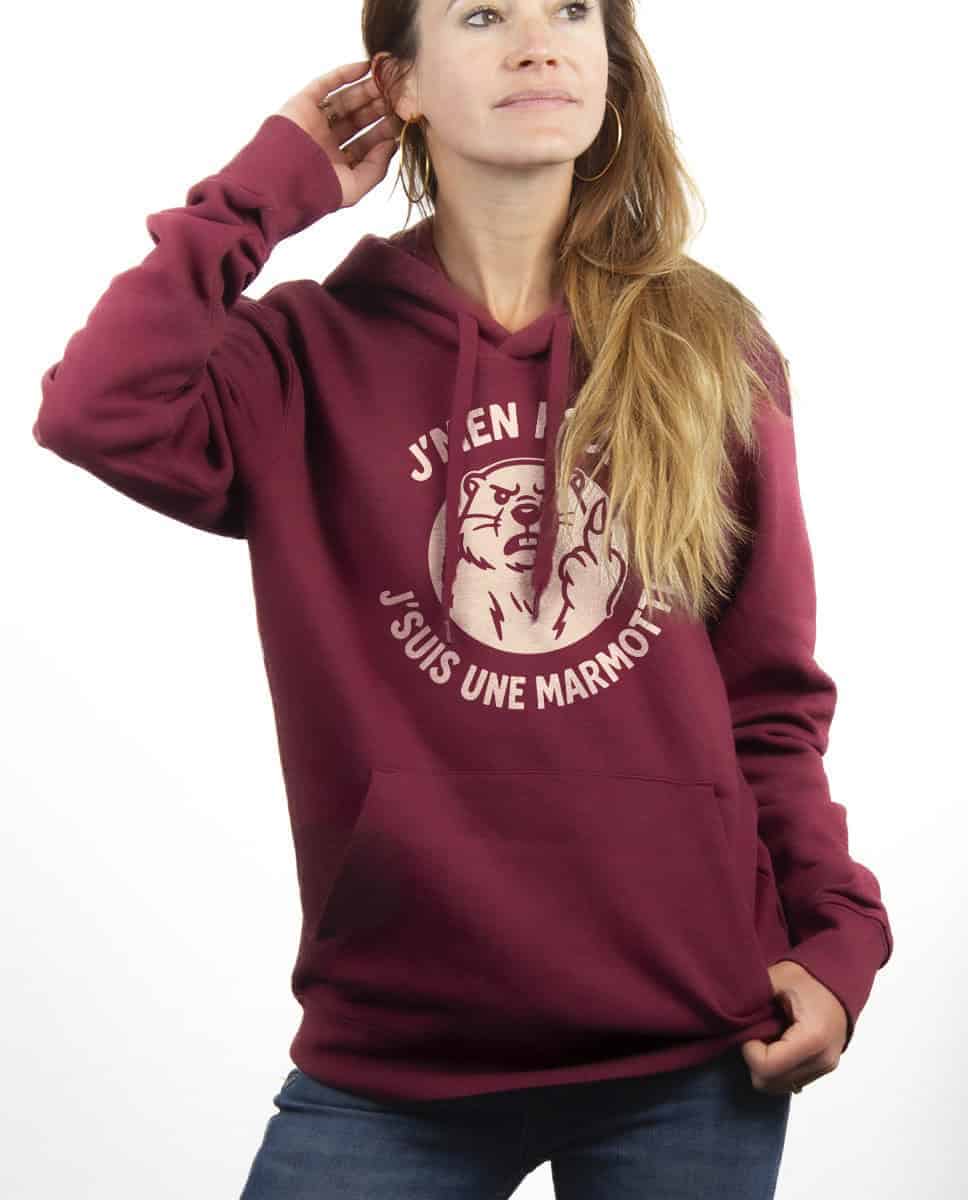 SWEAT FEMME : J'men fous j'suis une marmotte ! – Image 5