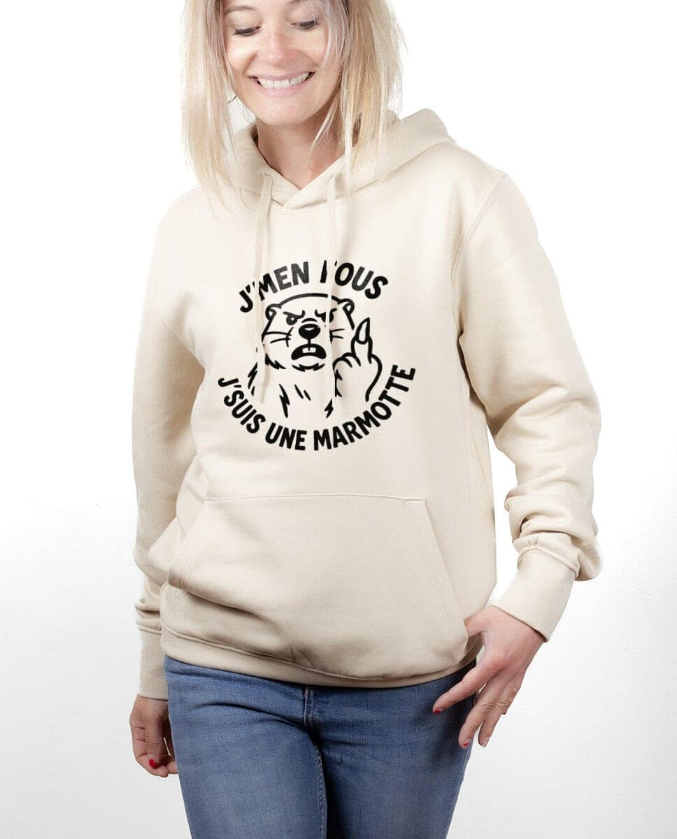 SWEAT FEMME : J'men fous j'suis une marmotte ! – Image 3
