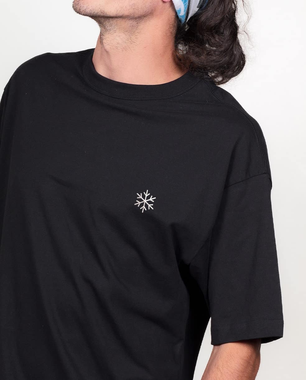 T SHIRT OVERSIZE HOMME BRODE : FLOCON DE NEIGE – Image 4