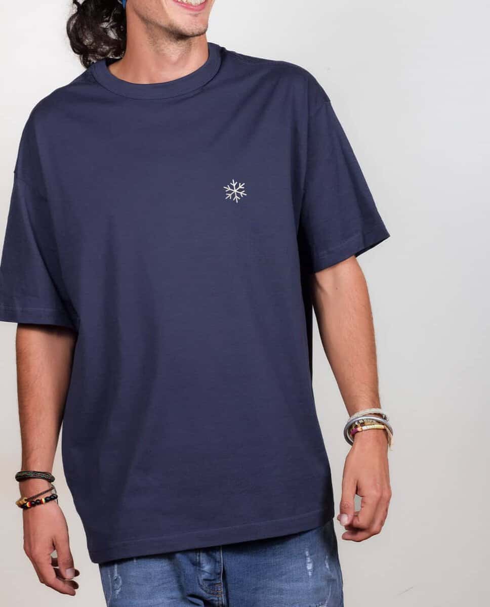T SHIRT OVERSIZE HOMME BRODE : FLOCON DE NEIGE – Image 2
