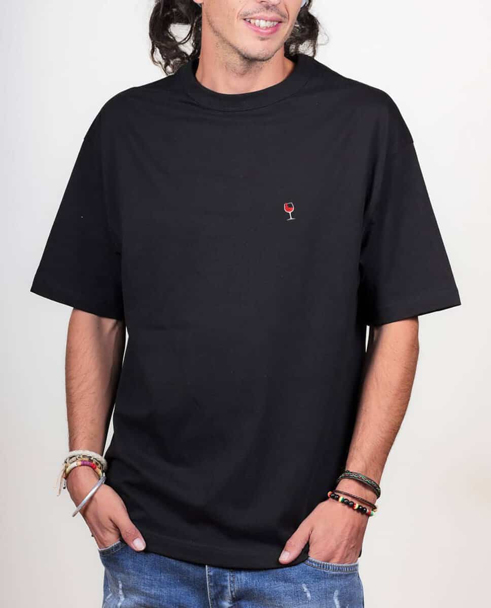 T SHIRT OVERSIZE HOMME BRODE : VERRE DE VIN – Image 6