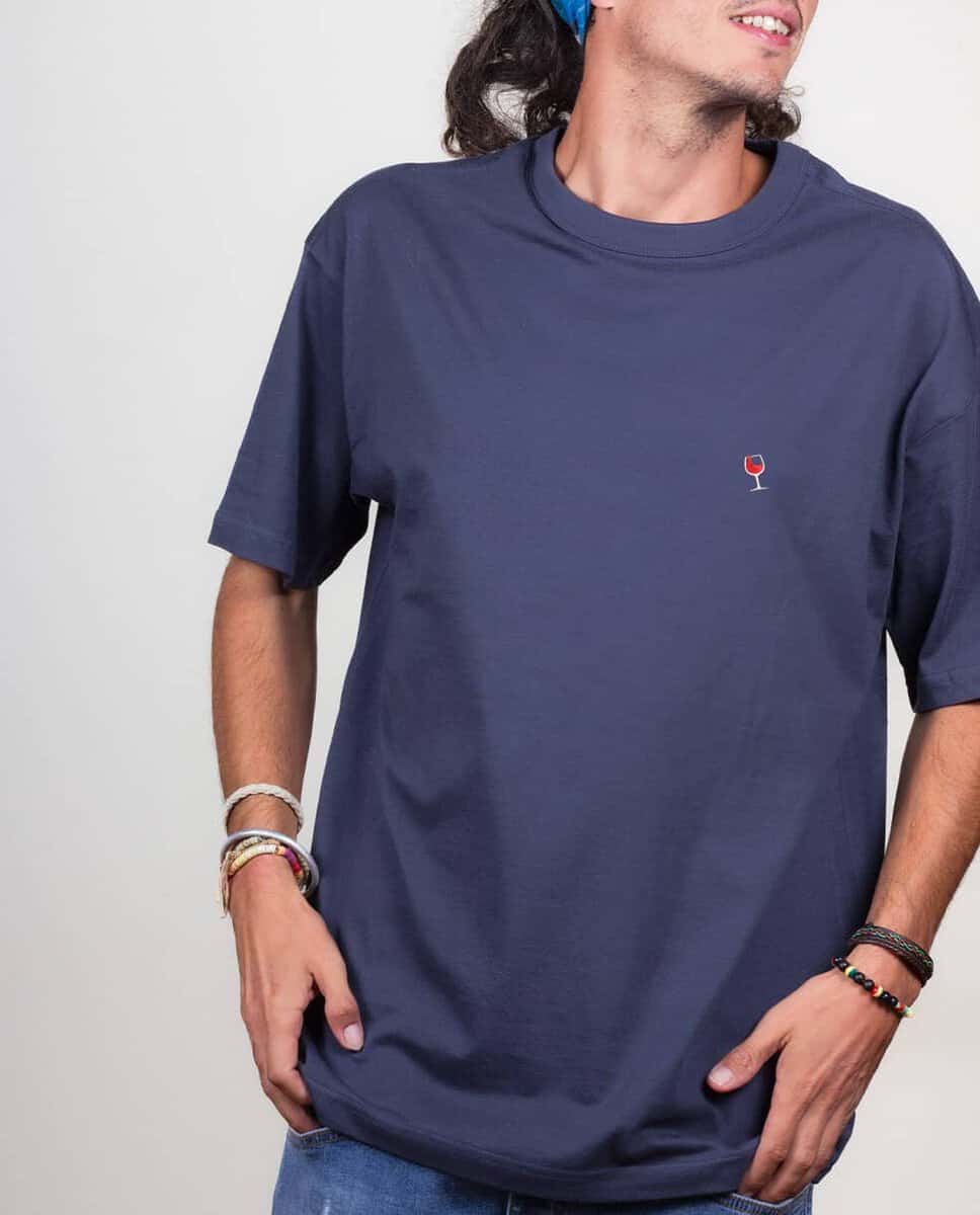 T SHIRT OVERSIZE HOMME BRODE : VERRE DE VIN – Image 3