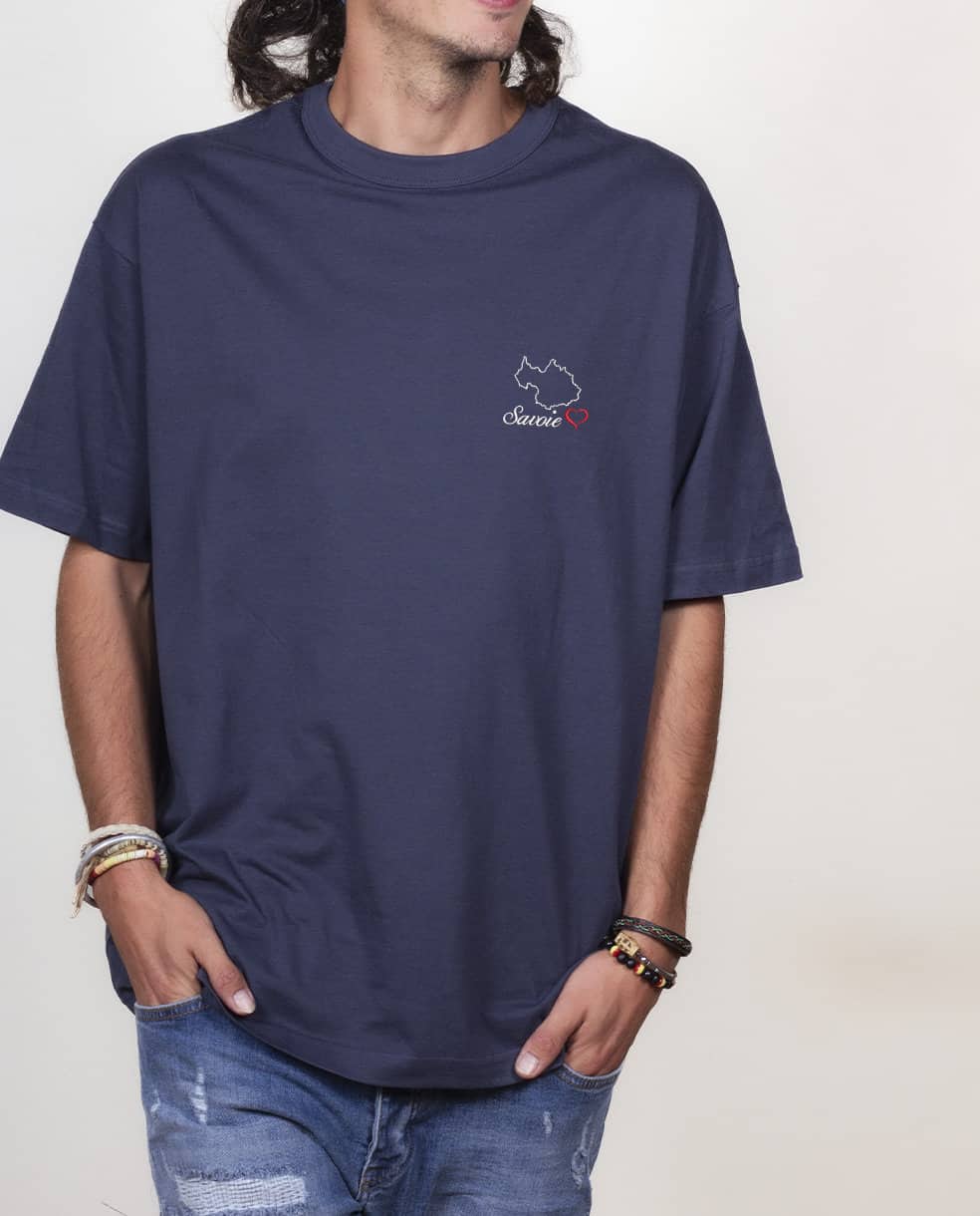 T SHIRT OVERSIZE HOMME BRODE : CARTE DE SAVOIE – Image 5