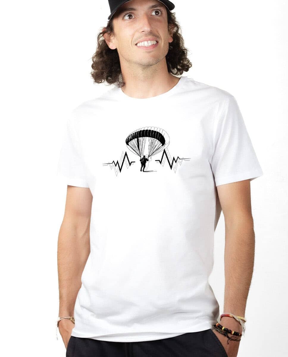 T-SHIRT HOMME : PARAPENTE BATTEMENTS DE COEUR – Image 2