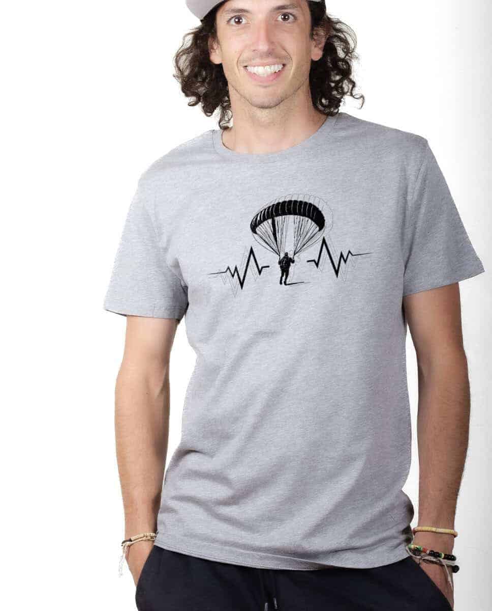 T-SHIRT HOMME : PARAPENTE BATTEMENTS DE COEUR – Image 3