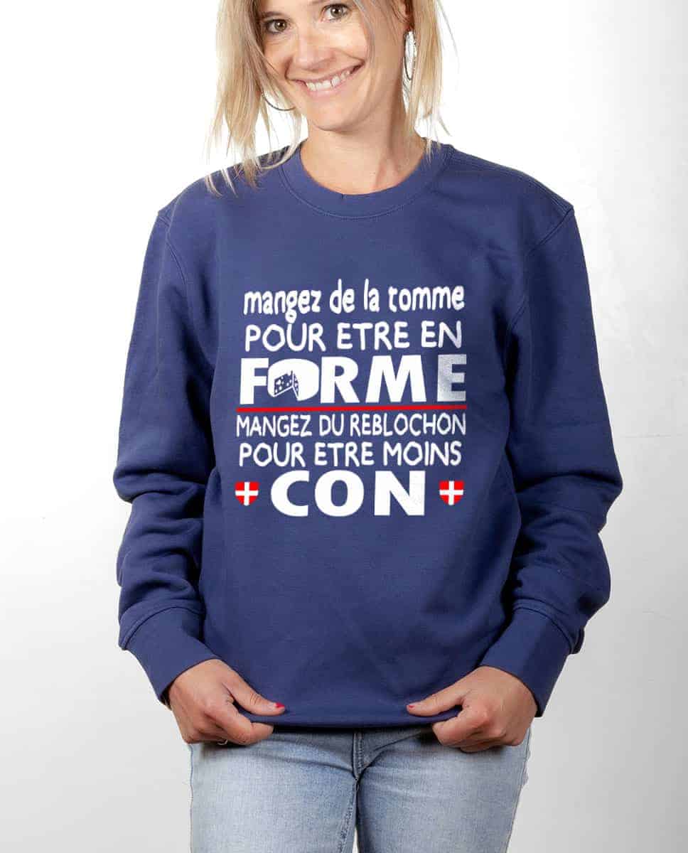 PULL FEMME : DE LA TOMME POUR ÊTRE EN FORME, DU REBLOCHON POUR ÊTRE MOINS CON – Image 7