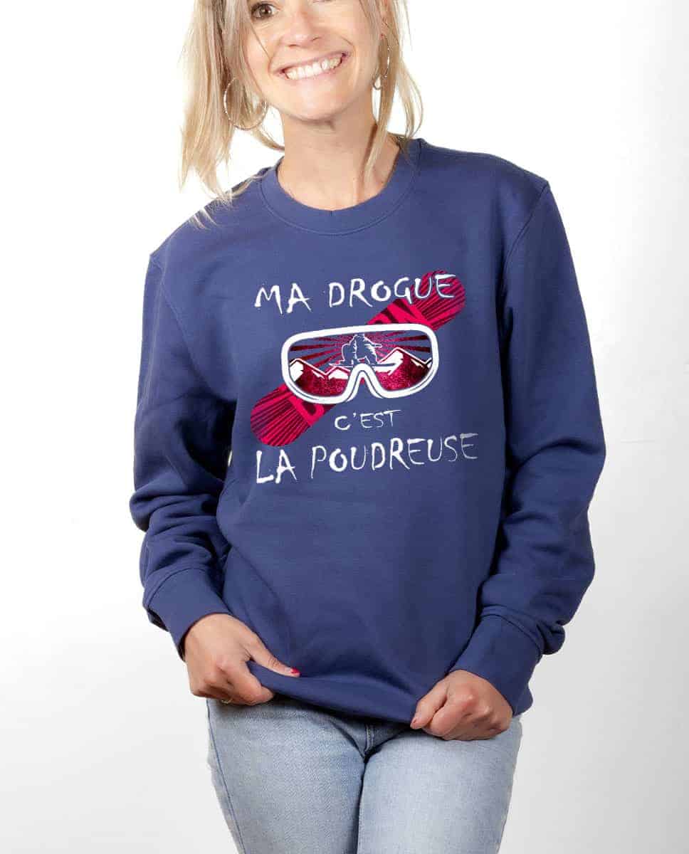 PULL FEMME : MA DROGUE C'EST LA POUDREUSE SNOW – Image 10