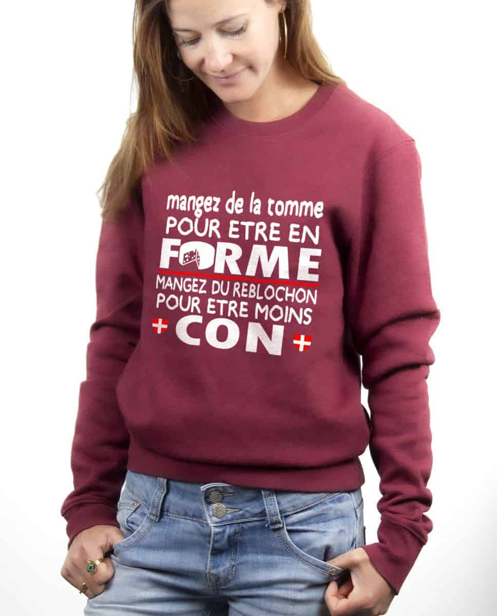 PULL FEMME : DE LA TOMME POUR ÊTRE EN FORME, DU REBLOCHON POUR ÊTRE MOINS CON – Image 8