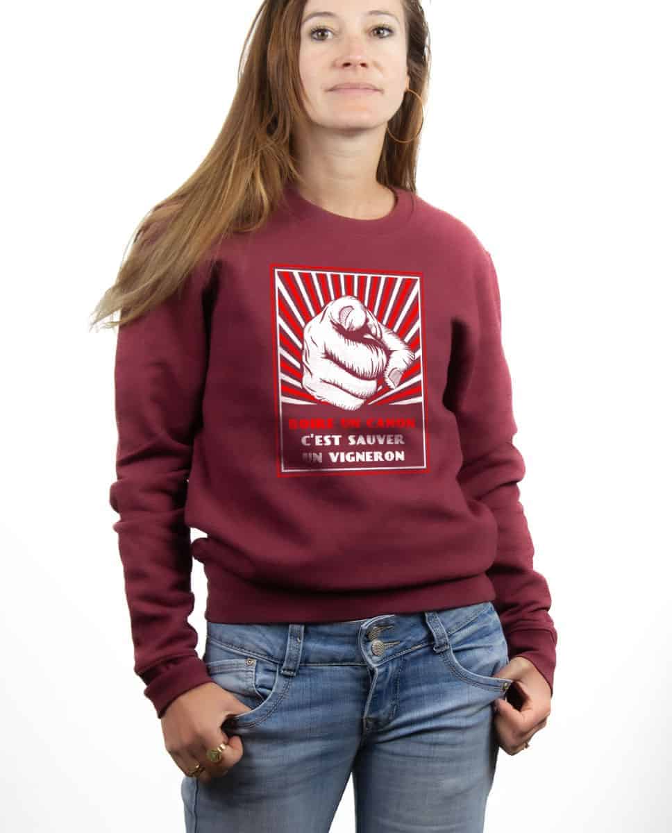 PULL FEMME : BOIRE UN CANON C'EST SAUVER UN VIGNERON – Image 8