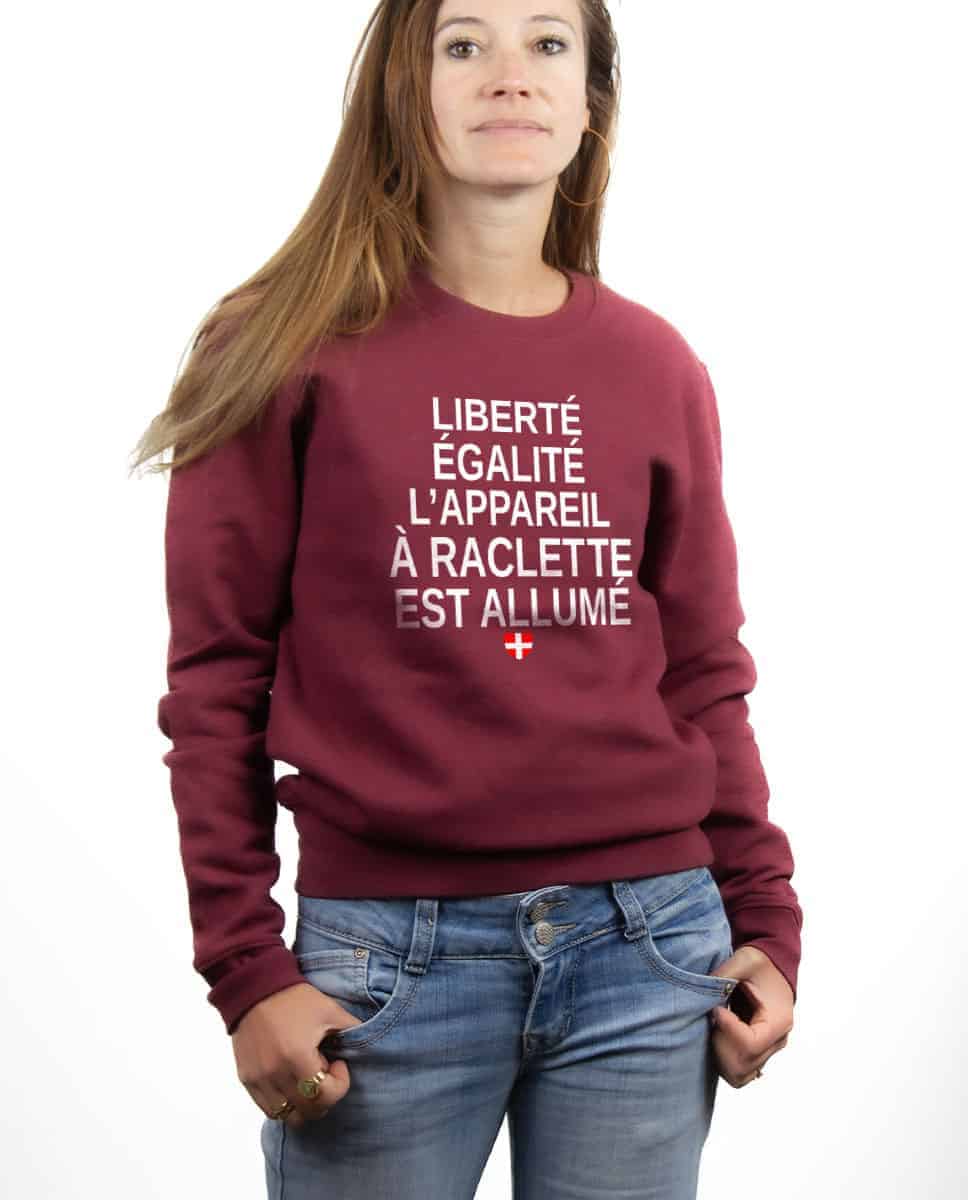 PULL FEMME : LIBERTÉ ÉGALITÉ L'APPAREIL À RACLETTE EST ALLUMÉ – Image 12