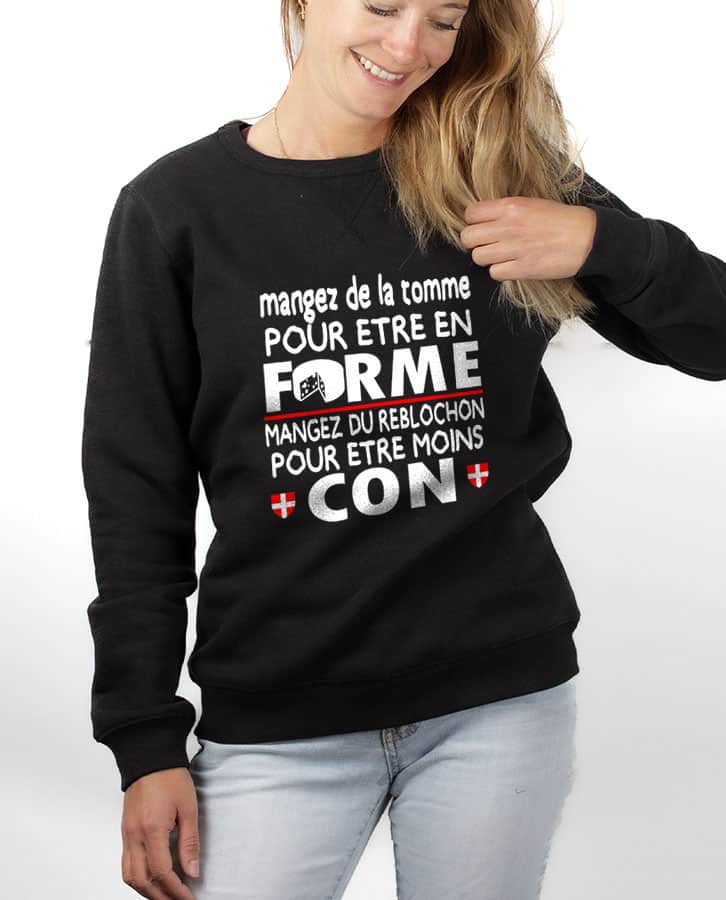 PULL FEMME : DE LA TOMME POUR ÊTRE EN FORME, DU REBLOCHON POUR ÊTRE MOINS CON – Image 6