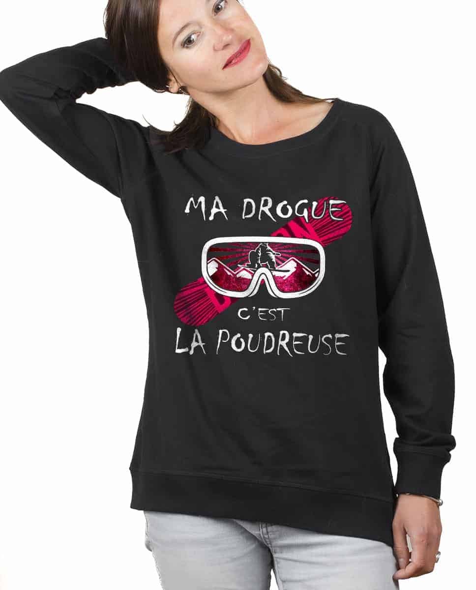 PULL FEMME : MA DROGUE C'EST LA POUDREUSE SNOW – Image 9
