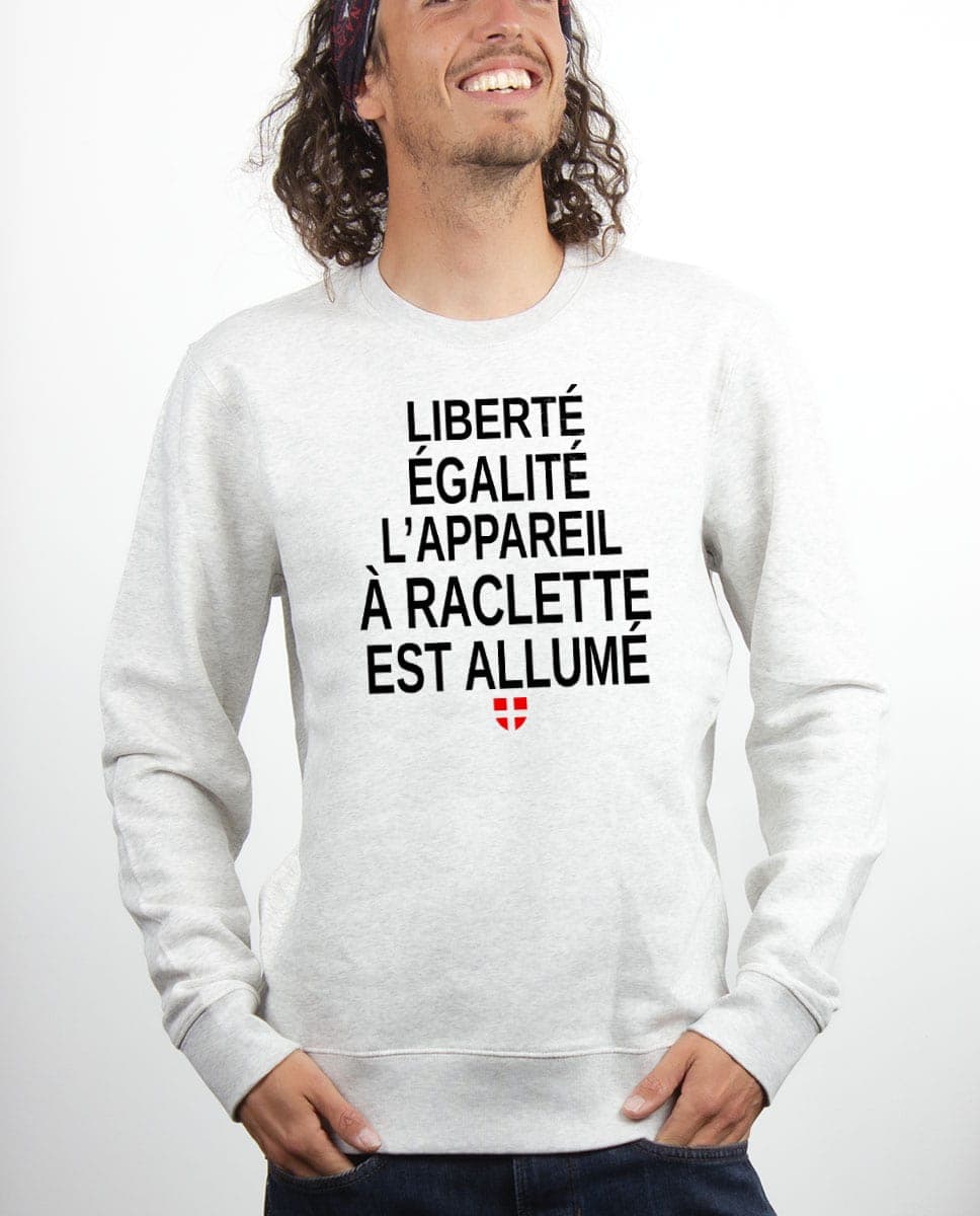 PULL HOMME : LIBERTÉ ÉGALITÉ L'APPAREIL À RACLETTE EST ALLUMÉ – Image 8