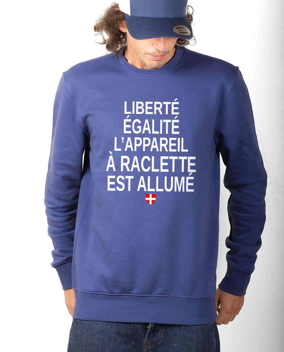 PULL HOMME : LIBERTÉ ÉGALITÉ L'APPAREIL À RACLETTE EST ALLUMÉ – Image 9