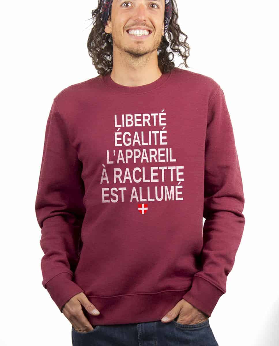 PULL HOMME : LIBERTÉ ÉGALITÉ L'APPAREIL À RACLETTE EST ALLUMÉ – Image 11