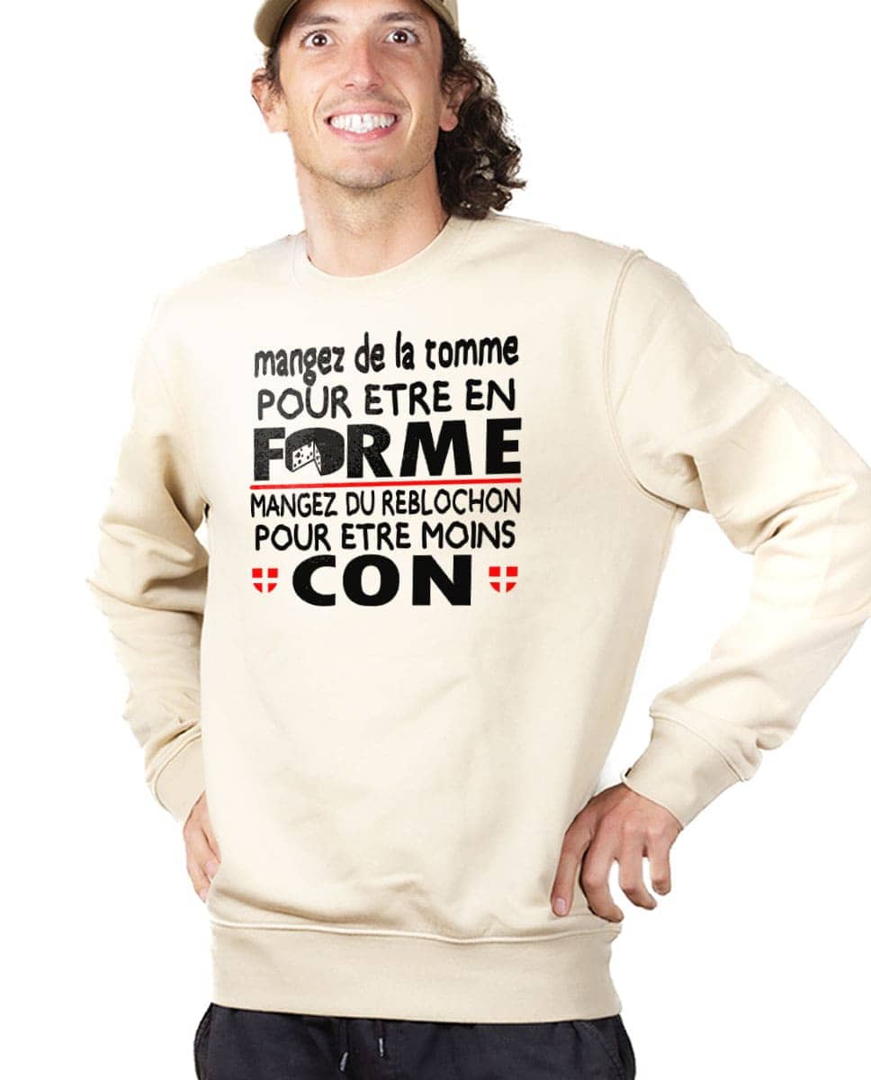 PULL HOMME : DE LA TOMME POUR ÊTRE EN FORME, DU REBLOCHON POUR ÊTRE MOINS CON – Image 4