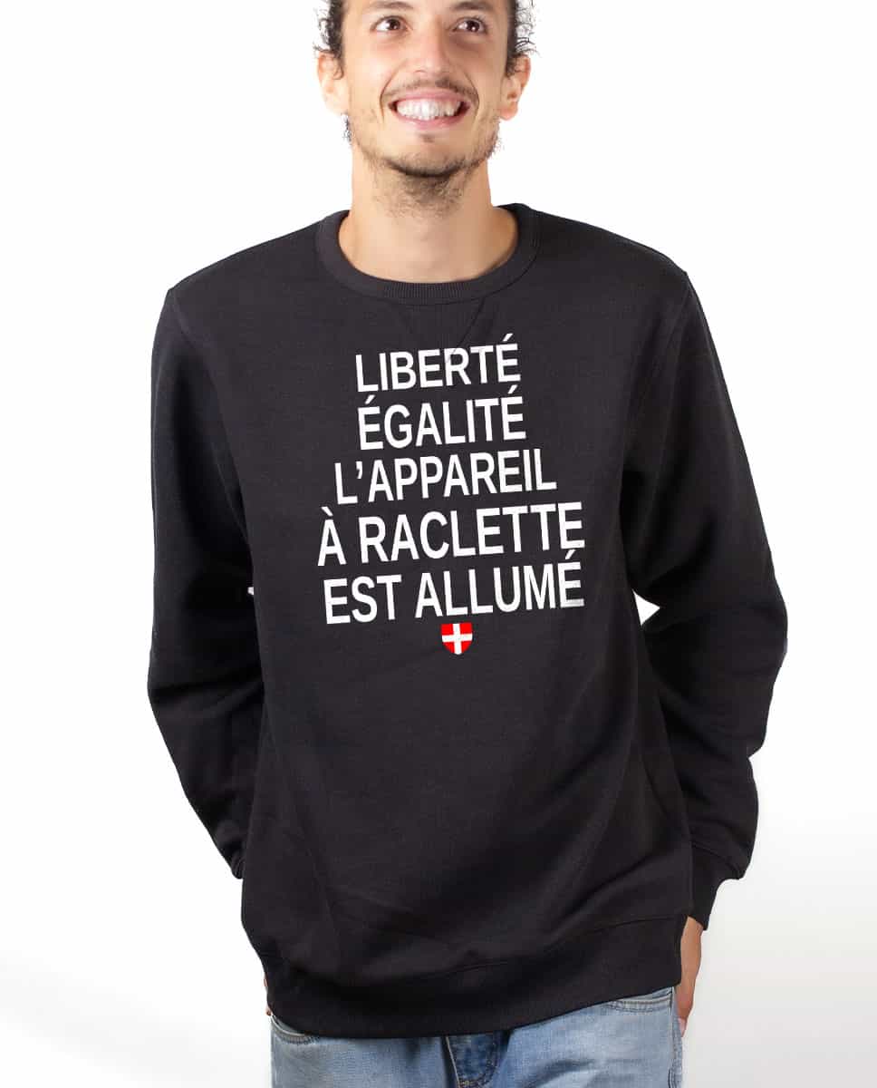PULL HOMME : LIBERTÉ ÉGALITÉ L'APPAREIL À RACLETTE EST ALLUMÉ – Image 10