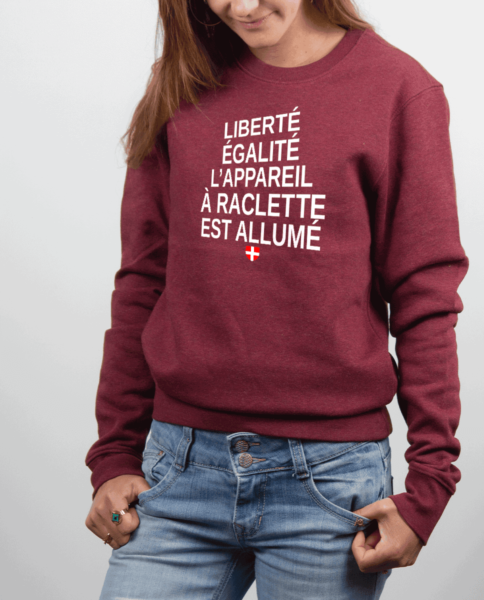 PULL FEMME : LIBERTÉ ÉGALITÉ L'APPAREIL À RACLETTE EST ALLUMÉ – Image 7