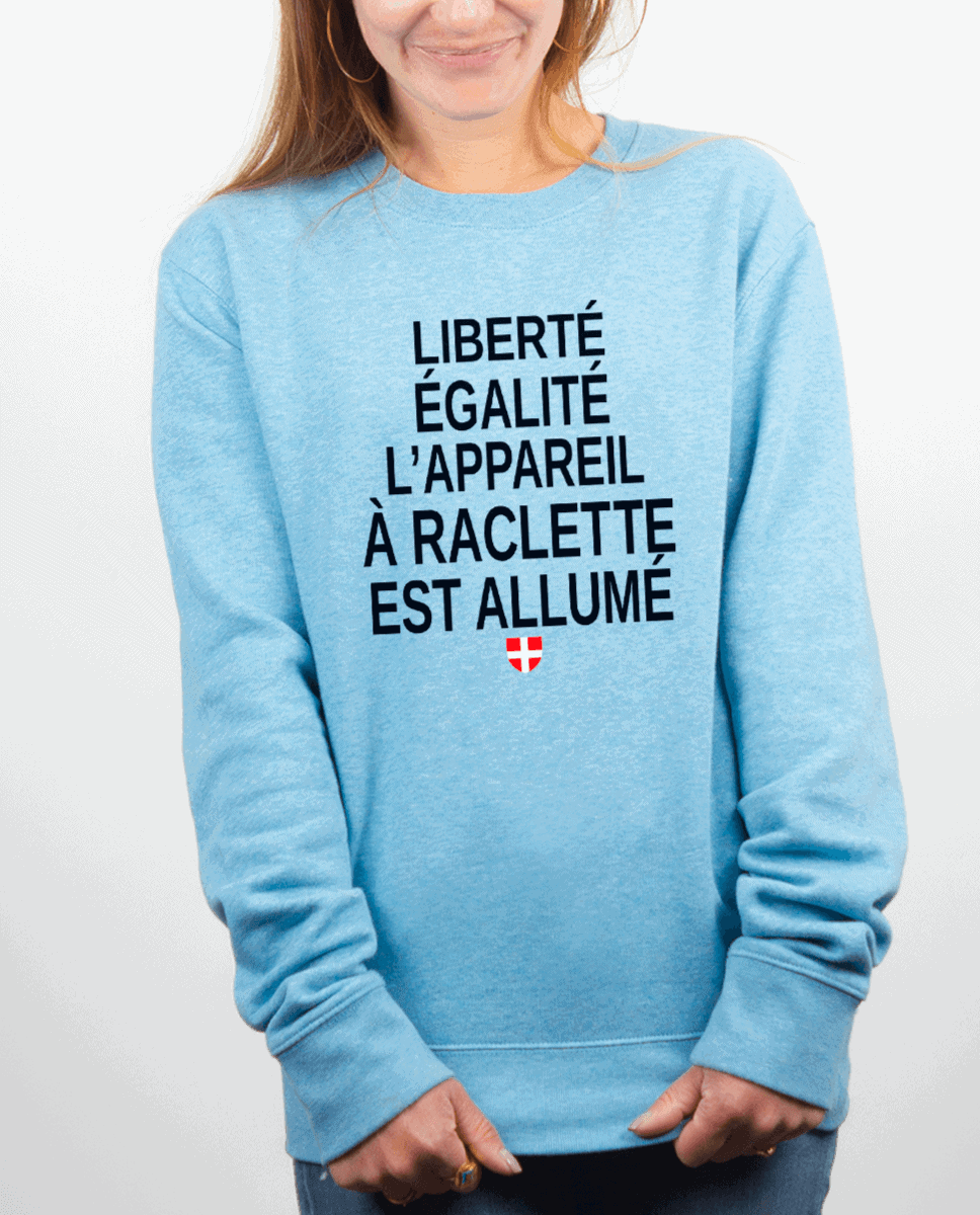 PULL FEMME : LIBERTÉ ÉGALITÉ L'APPAREIL À RACLETTE EST ALLUMÉ – Image 5