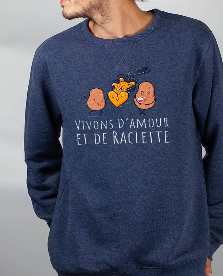 PULL HOMME : VIVONS D'AMOUR ET DE RACLETTE – Image 2