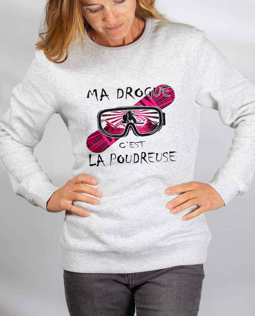 PULL FEMME : MA DROGUE C'EST LA POUDREUSE SNOW – Image 2