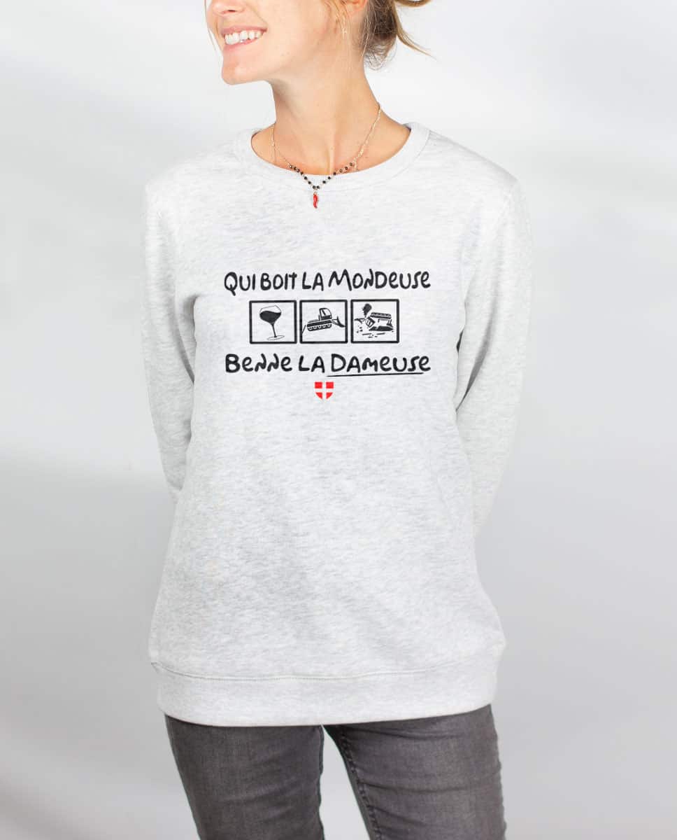 PULL FEMME : QUI BOIT LA MONDEUSE BENNE LA DAMEUSE – Image 3