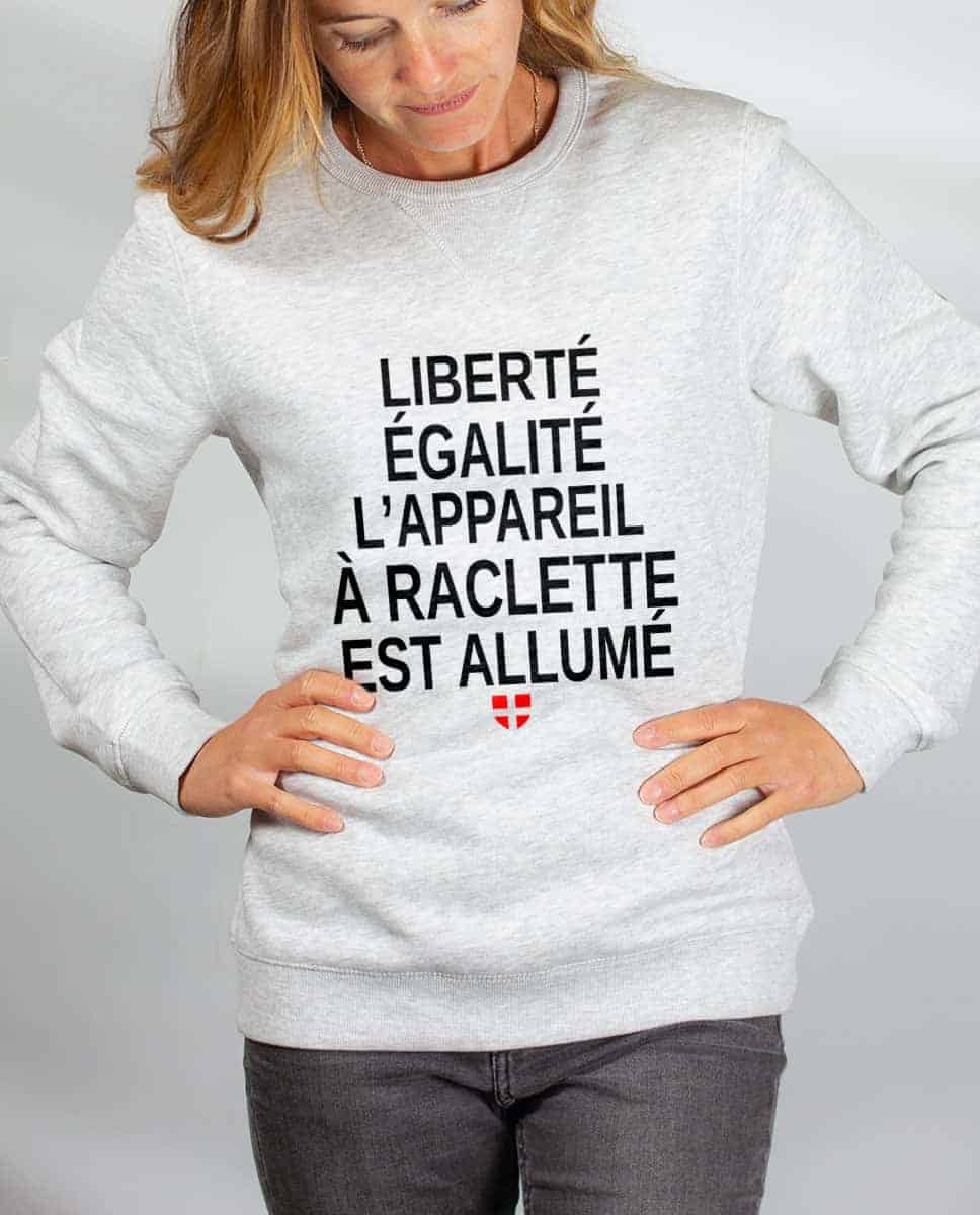 PULL HOMME : LIBERTÉ ÉGALITÉ L'APPAREIL À RACLETTE EST ALLUMÉ – Image 5