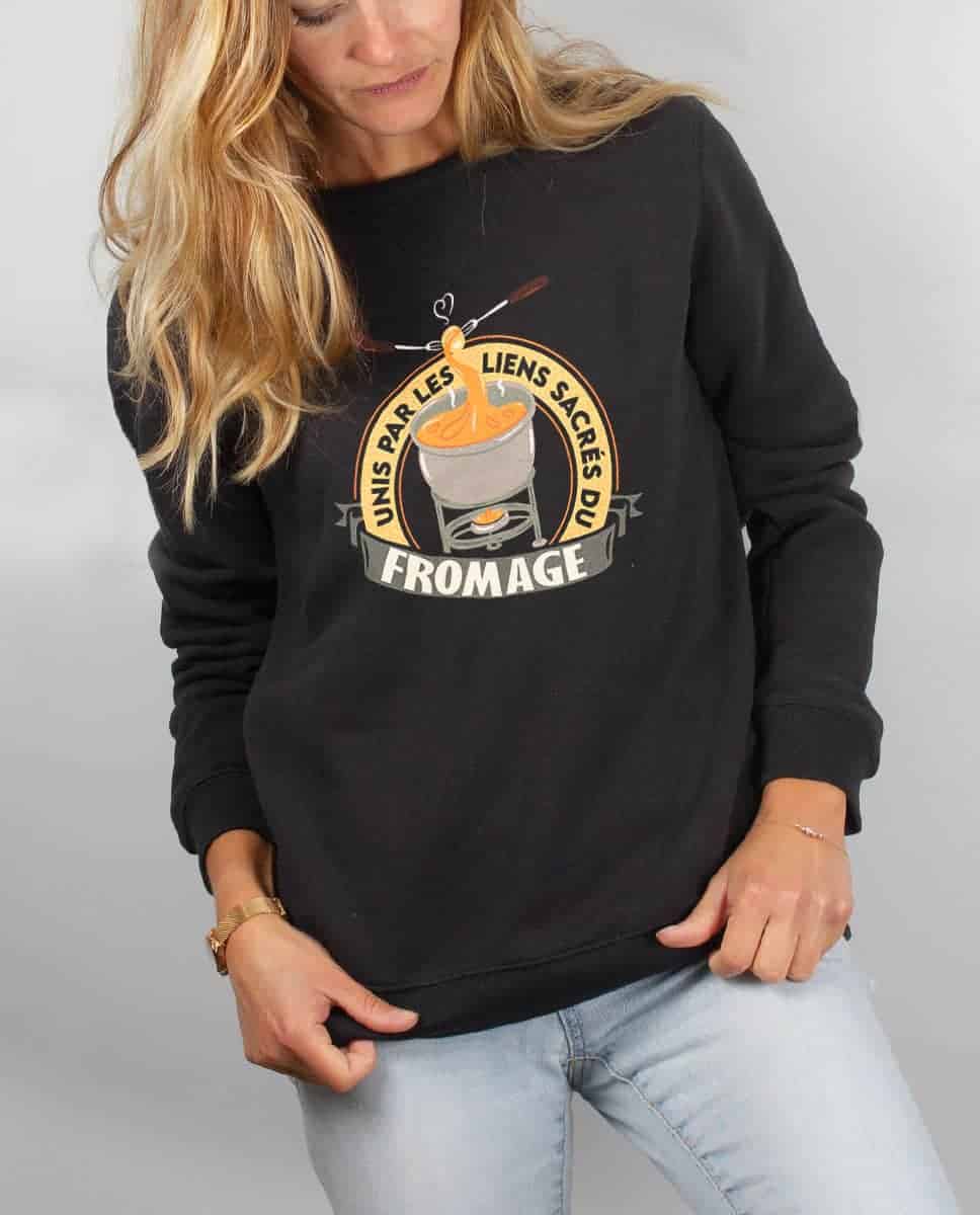 PULL FEMME : UNIS PAR LES LIENS SACRÉS DU FROMAGE – Image 2