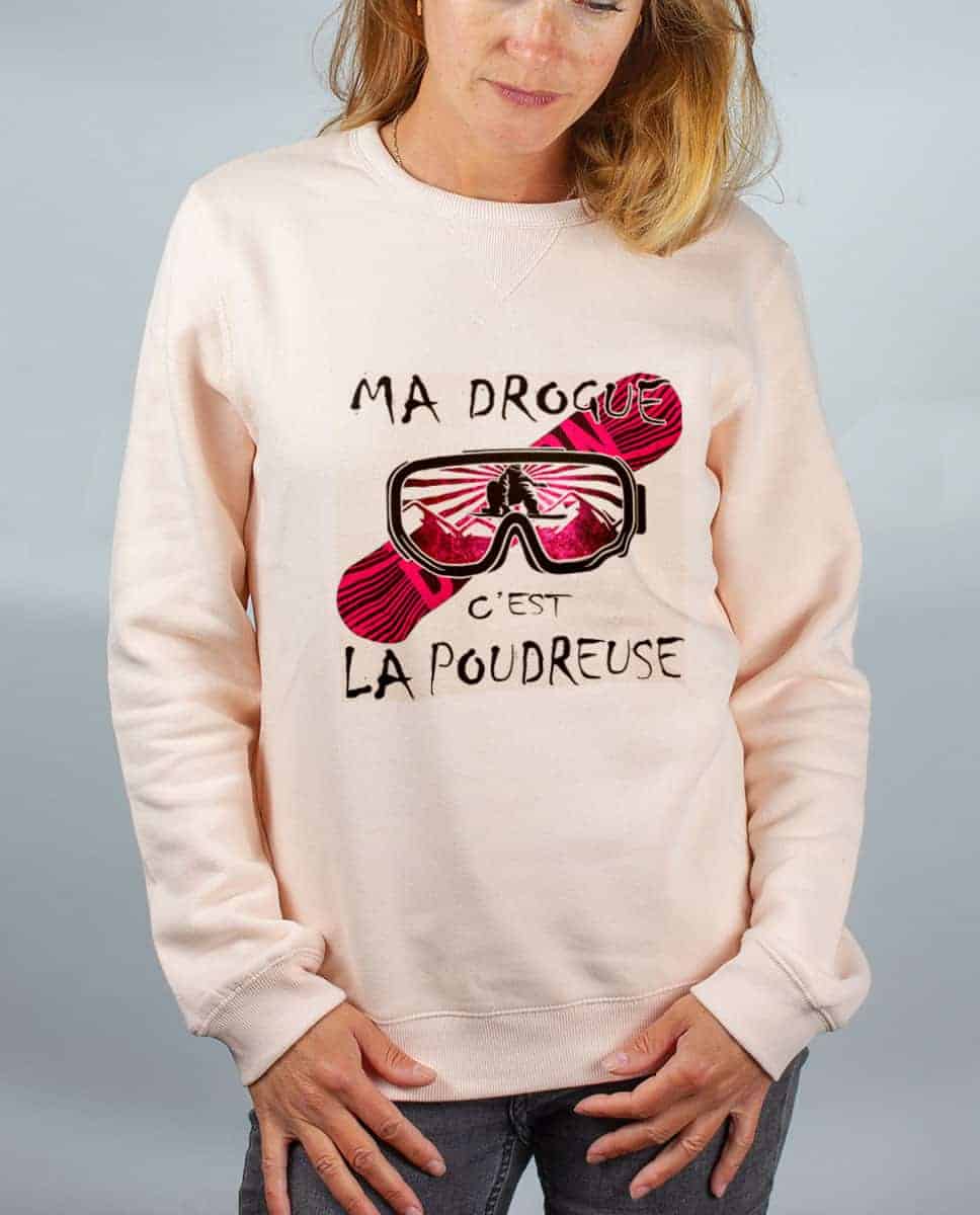 PULL FEMME : MA DROGUE C'EST LA POUDREUSE SNOW – Image 4
