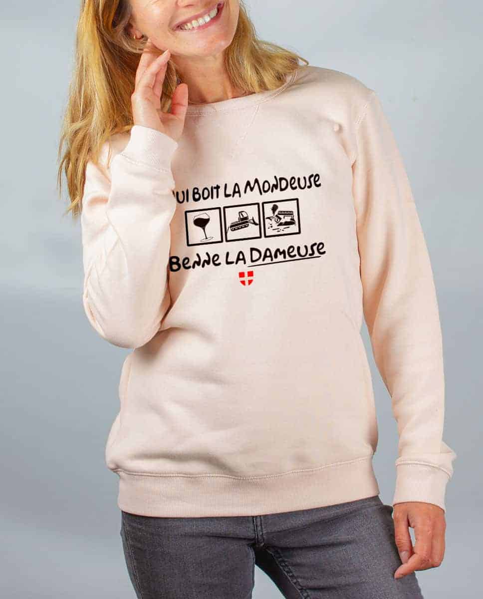 PULL FEMME : QUI BOIT LA MONDEUSE BENNE LA DAMEUSE – Image 2