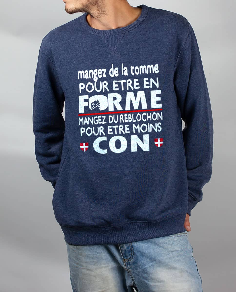 PULL HOMME : DE LA TOMME POUR ÊTRE EN FORME, DU REBLOCHON POUR ÊTRE MOINS CON – Image 3