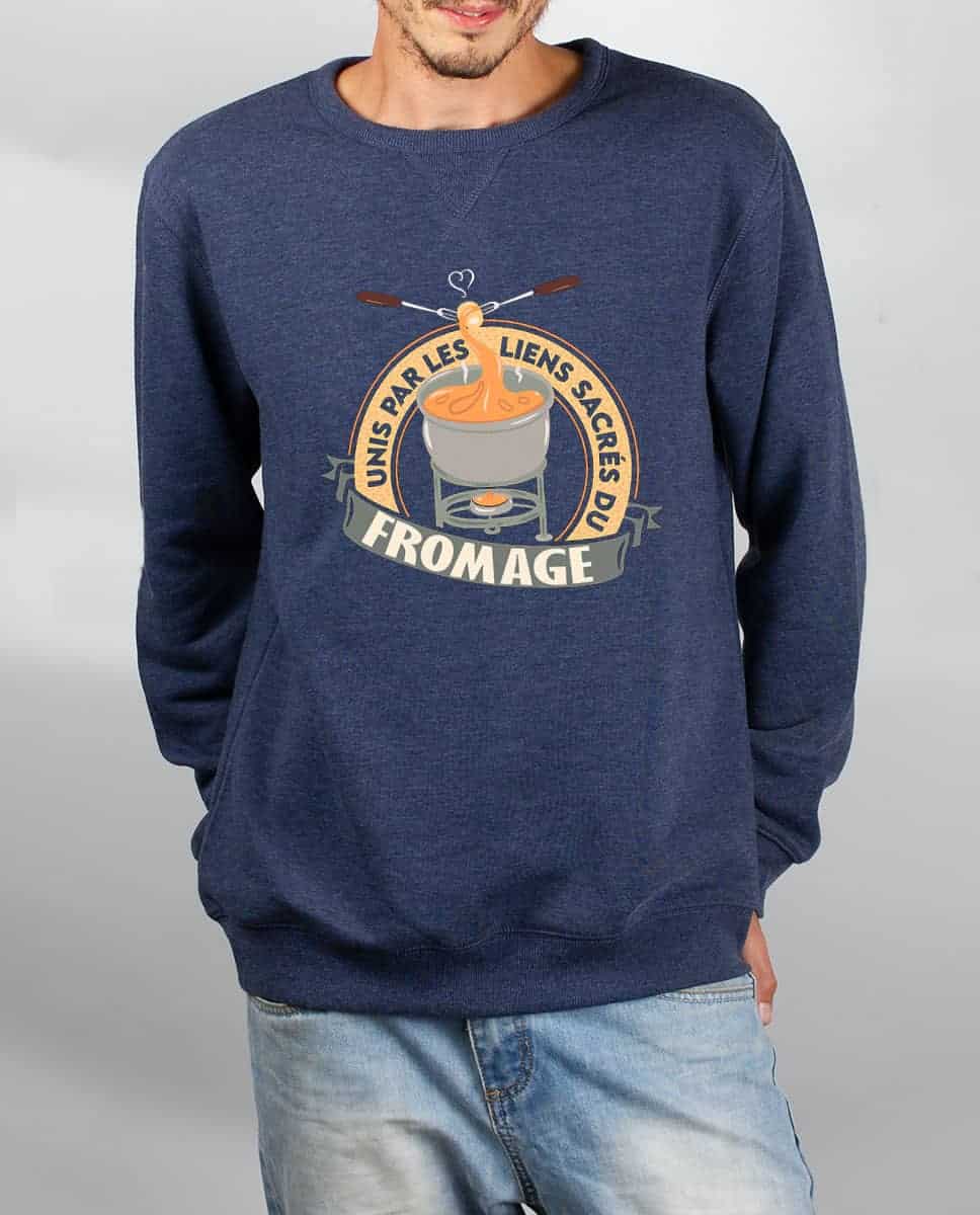 PULL HOMME : UNIS PAR LES LIENS SACRÉS DU FROMAGE – Image 2