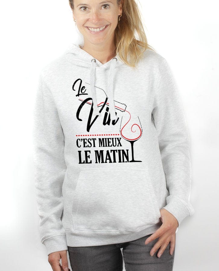 SWEAT FEMME : LE VIN C'EST MIEUX LE MATIN – Image 6