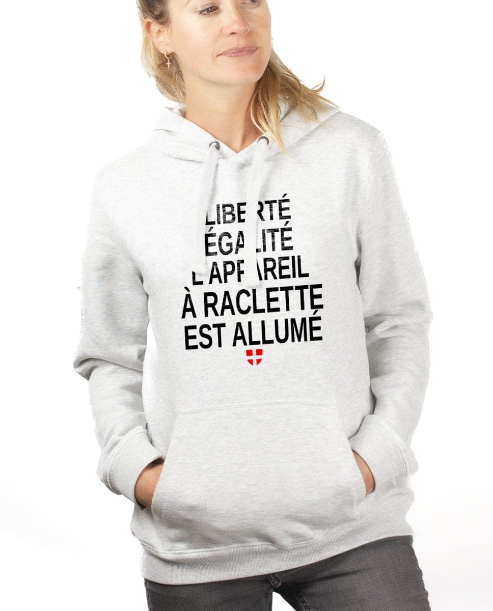 SWEAT FEMME : LIBERTÉ ÉGALITÉ L'APPAREIL À RACLETTE EST ALLUMÉ – Image 9