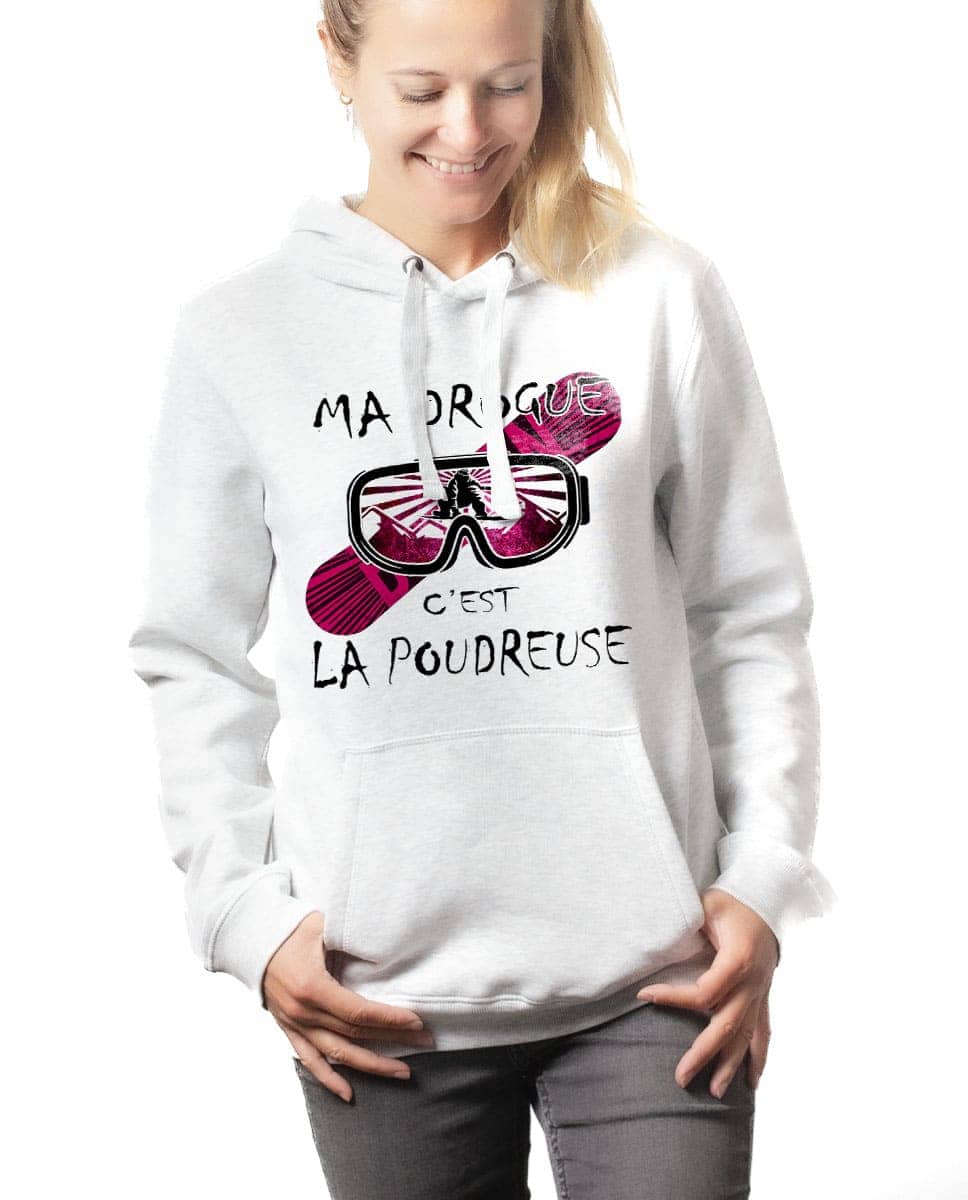 SWEAT FEMME : MA DROGUE C'EST LA POUDREUSE SNOW – Image 7