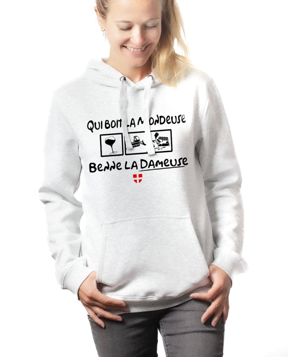 SWEAT FEMME : QUI BOIT LA MONDEUSE BENNE LA DAMEUSE – Image 6