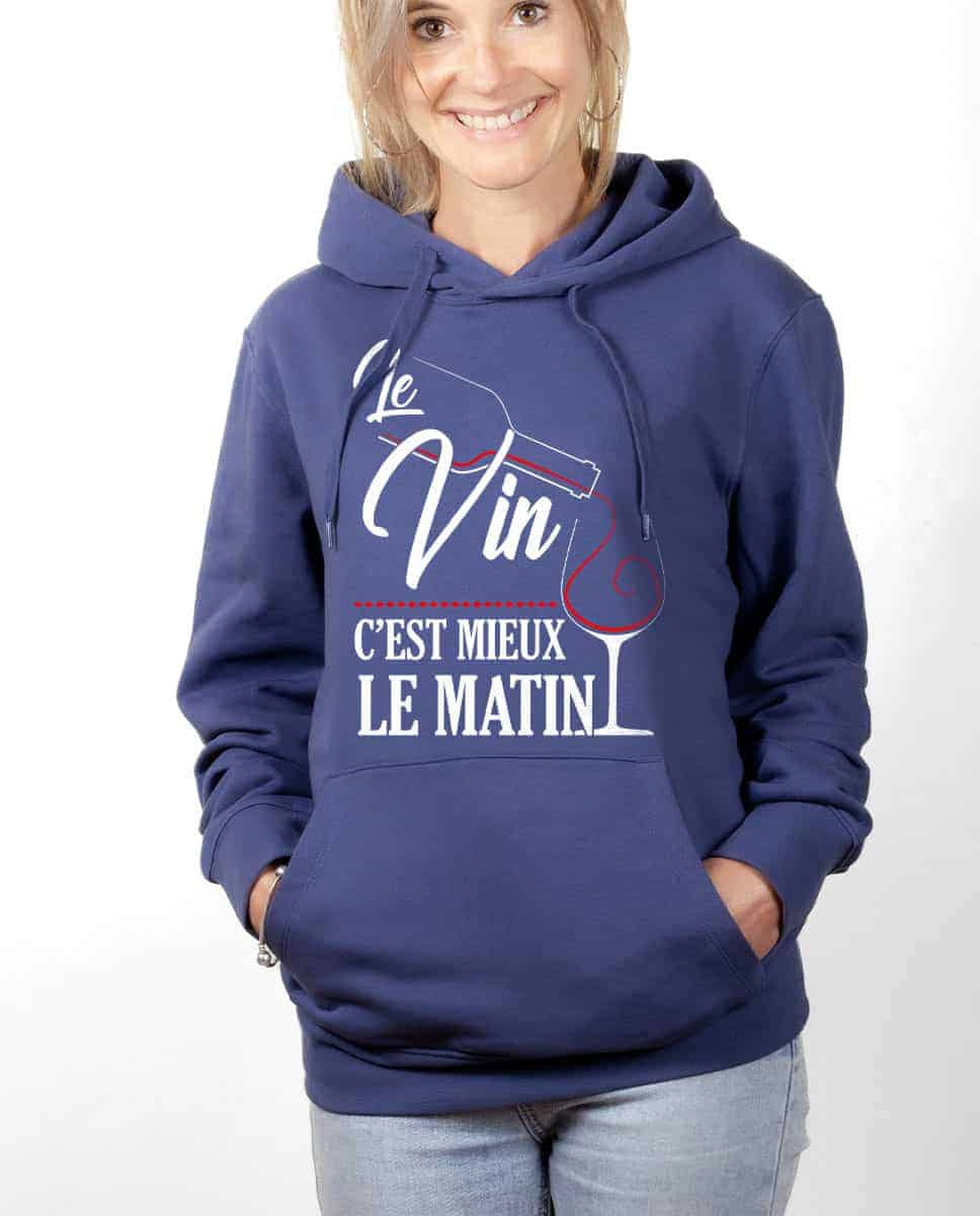 SWEAT FEMME : LE VIN C'EST MIEUX LE MATIN – Image 8