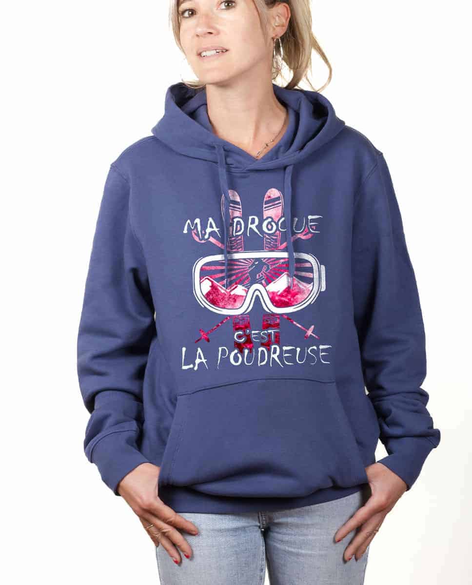 SWEAT FEMME : MA DROGUE C'EST LA POUDREUSE SKI – Image 9
