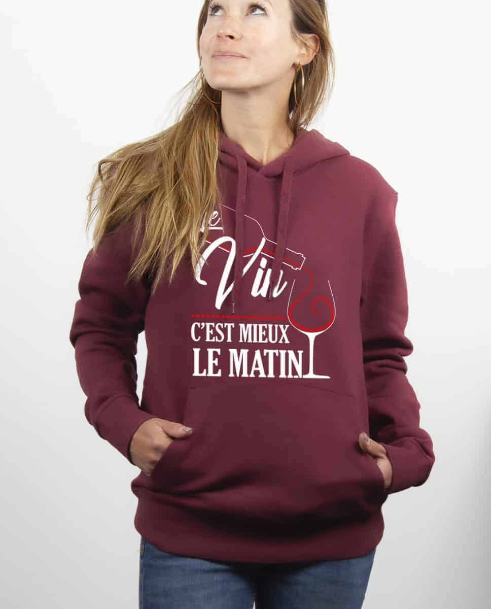 SWEAT FEMME : LE VIN C'EST MIEUX LE MATIN – Image 9