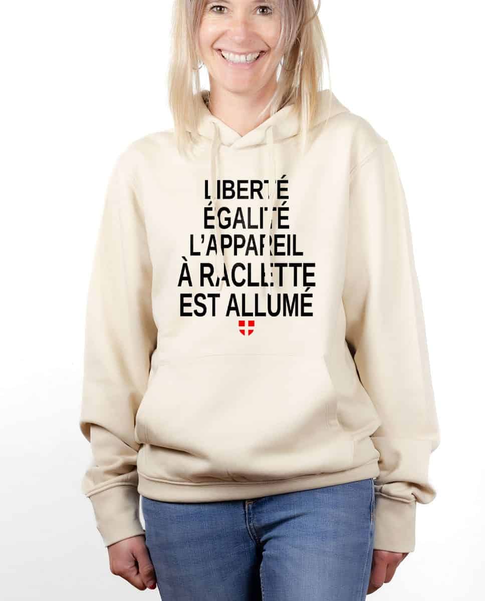 SWEAT FEMME : LIBERTÉ ÉGALITÉ L'APPAREIL À RACLETTE EST ALLUMÉ – Image 5