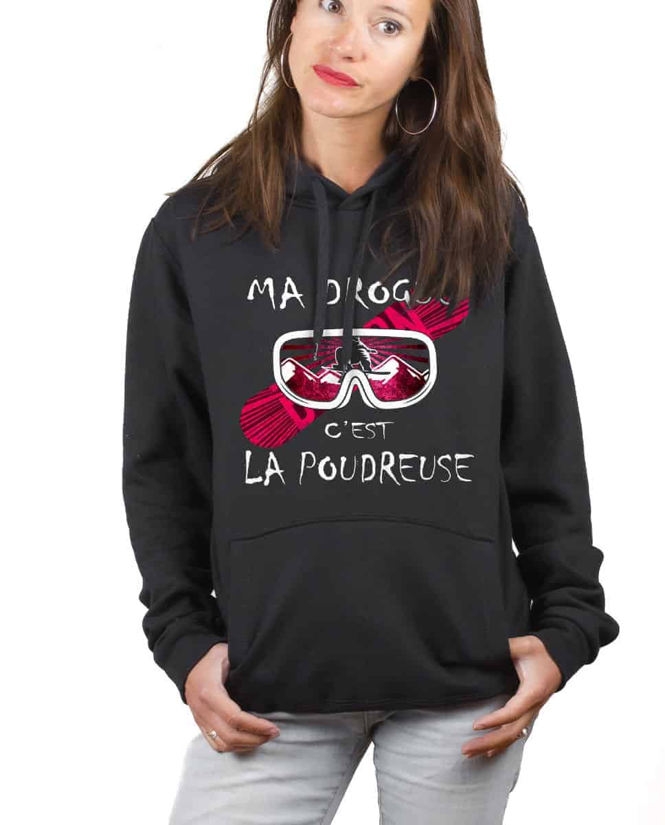 SWEAT FEMME : MA DROGUE C'EST LA POUDREUSE SNOW – Image 8